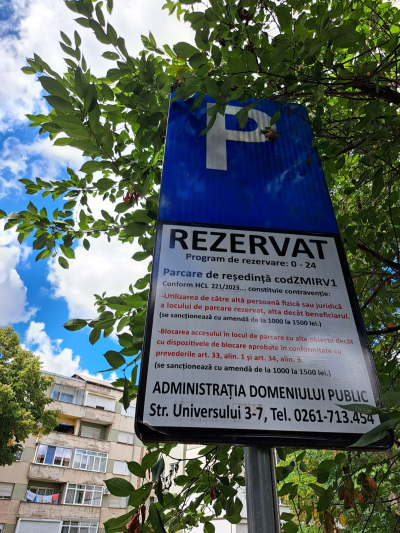 Anunt parcare cu cod zonă ZIPOV1, ZIPOV2, ZIPOV3, ZIPOV4, ZIPO5, ZMIRV1, ZMIRV2 ,ZMIRV3, ZHUMV4, ZHUMV5